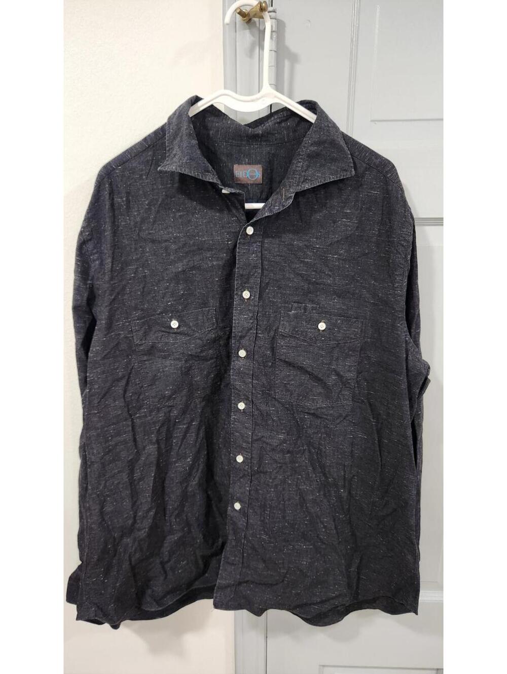 Eidos Napoli Men's Button-Up Long Sleeve Shirt Mens 46